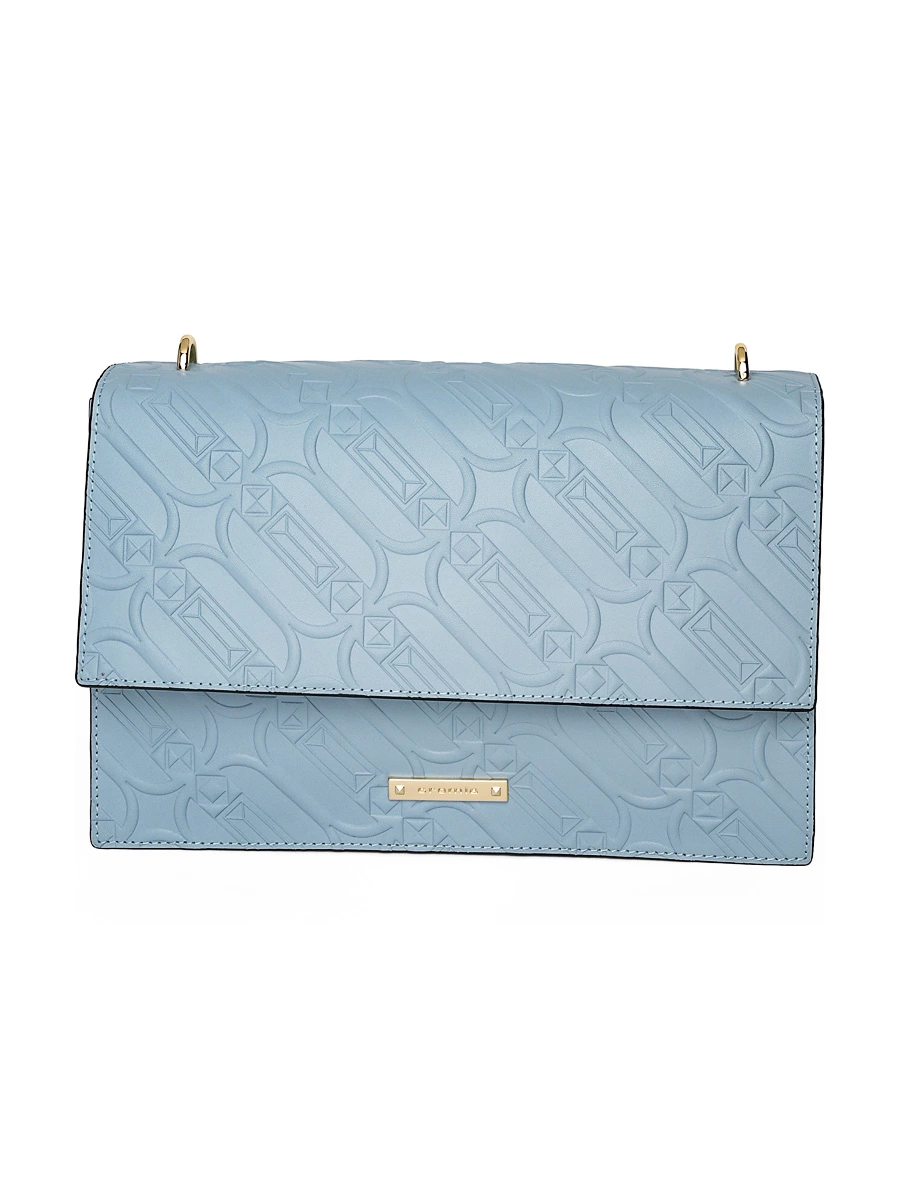 Сумка-сэтчел голубого цвета с орнаментом